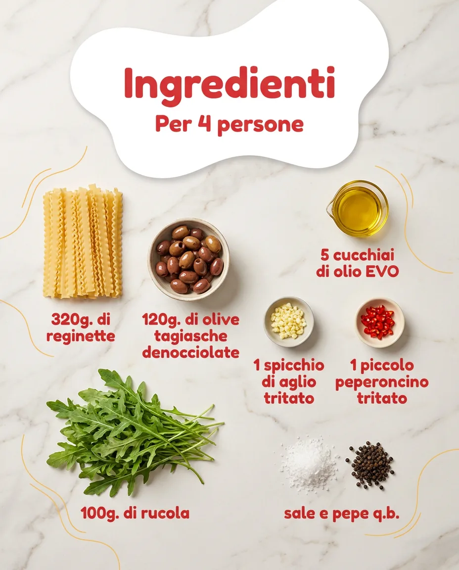 Reginette con olive e rucola fase 2