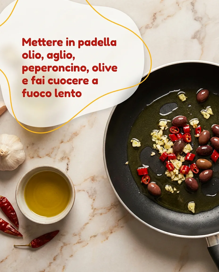 Reginette con olive e rucola fase 3