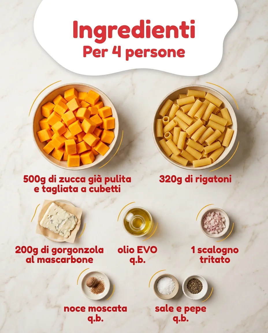 Rigatoni con crema di zucca e gorgonzola fase 2