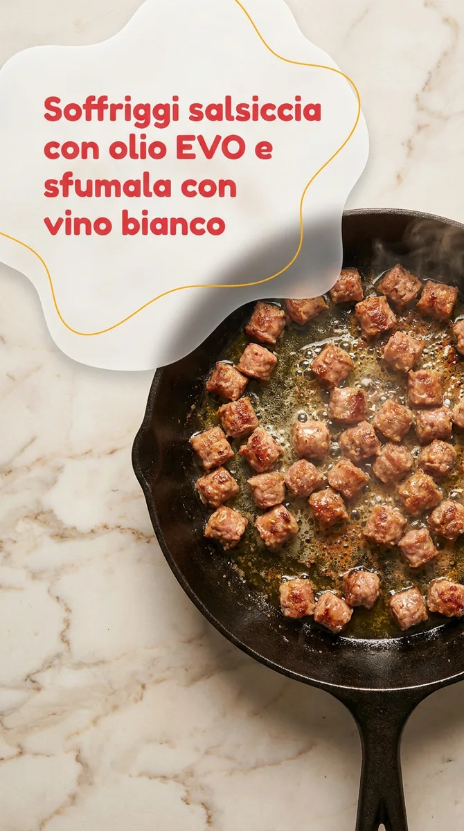 Riso con patate, salsiccia e scamorza affumicata al forno fase 3