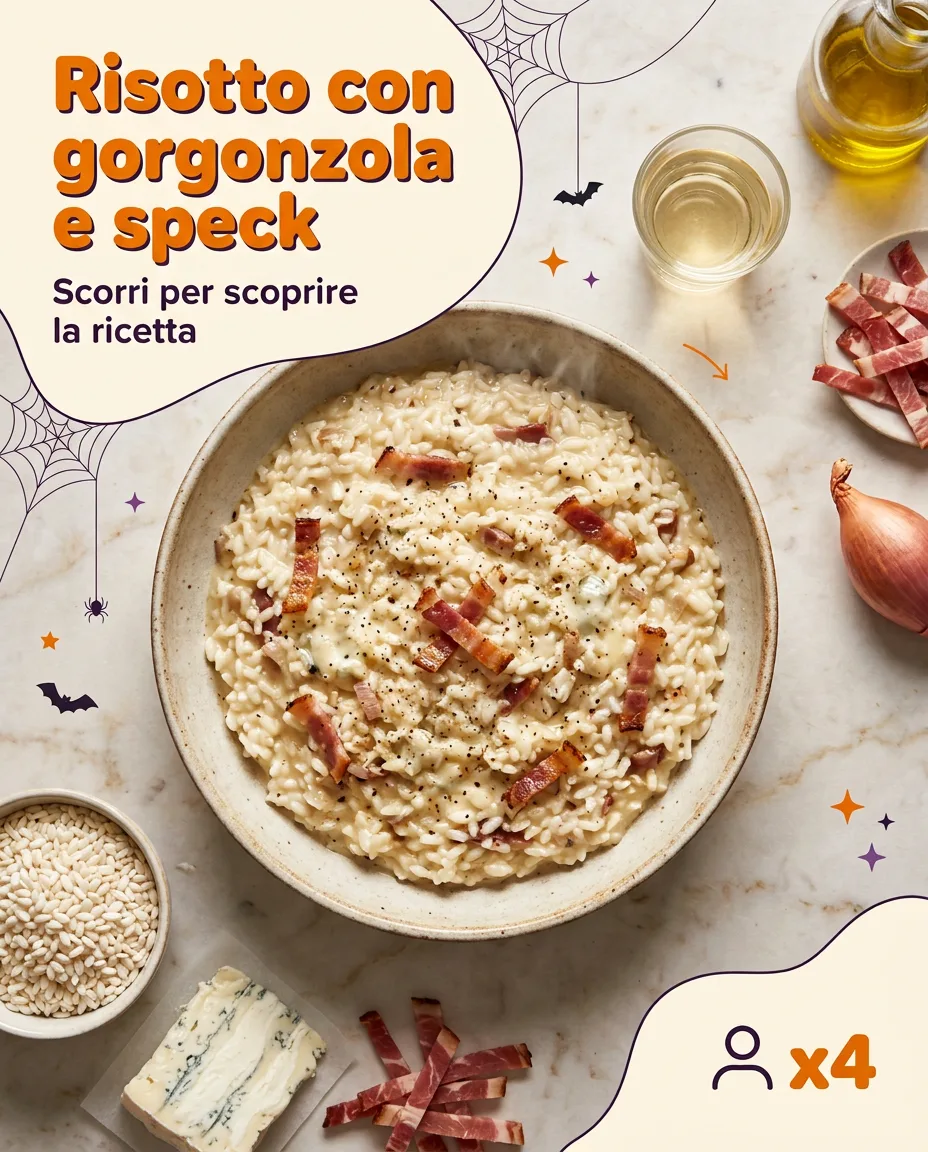 Risotto con gorgonzola e speck