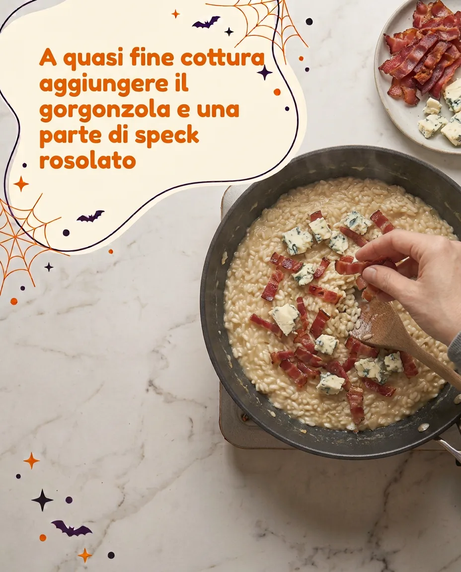 Risotto con gorgonzola e speck fase 5
