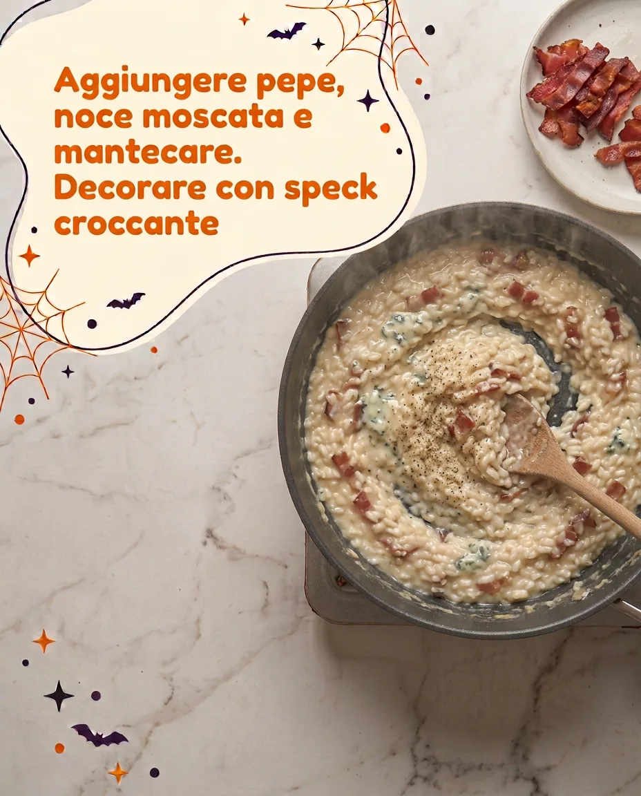 Risotto con gorgonzola e speck fase 6