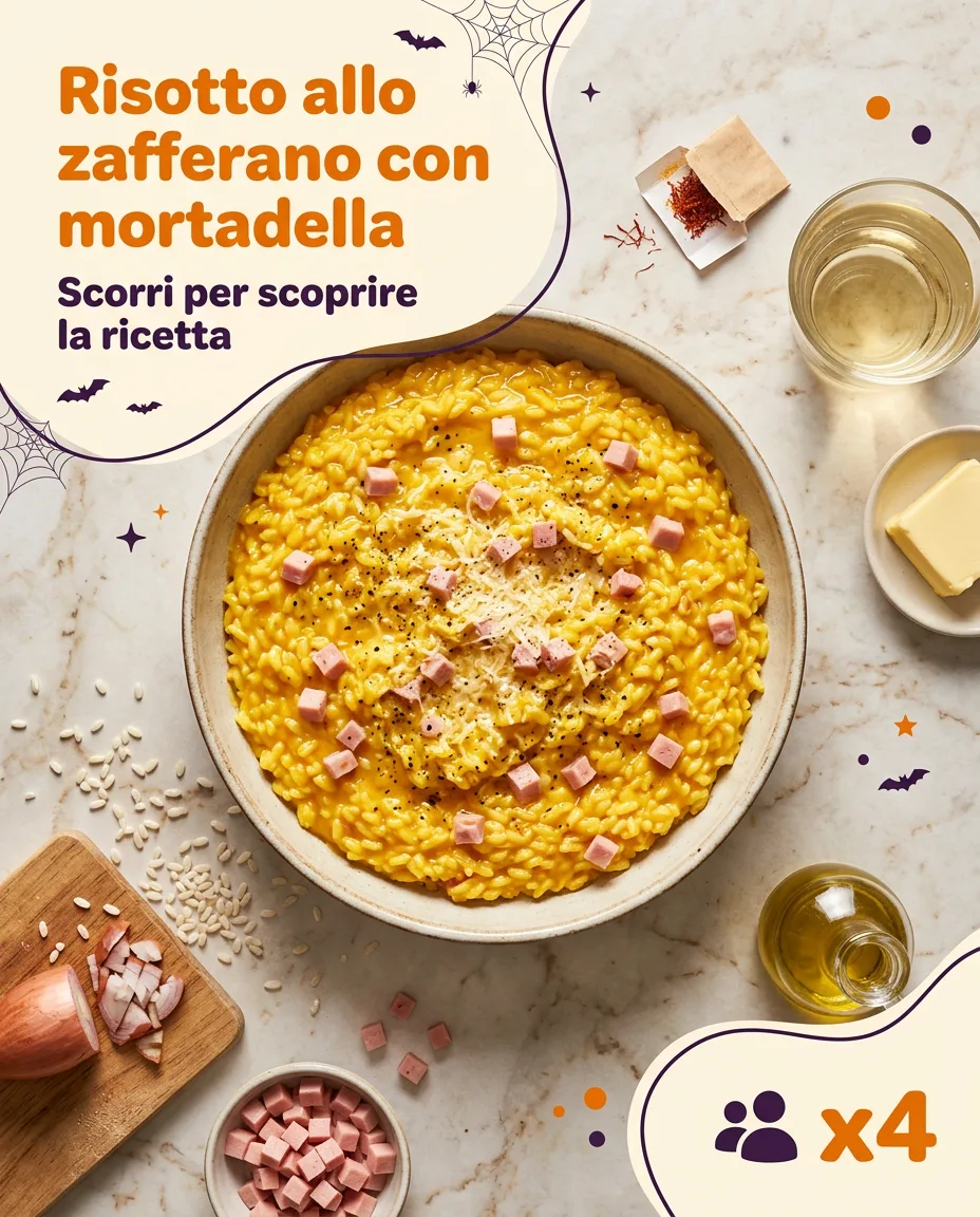 Risotto allo zafferano con mortadella
