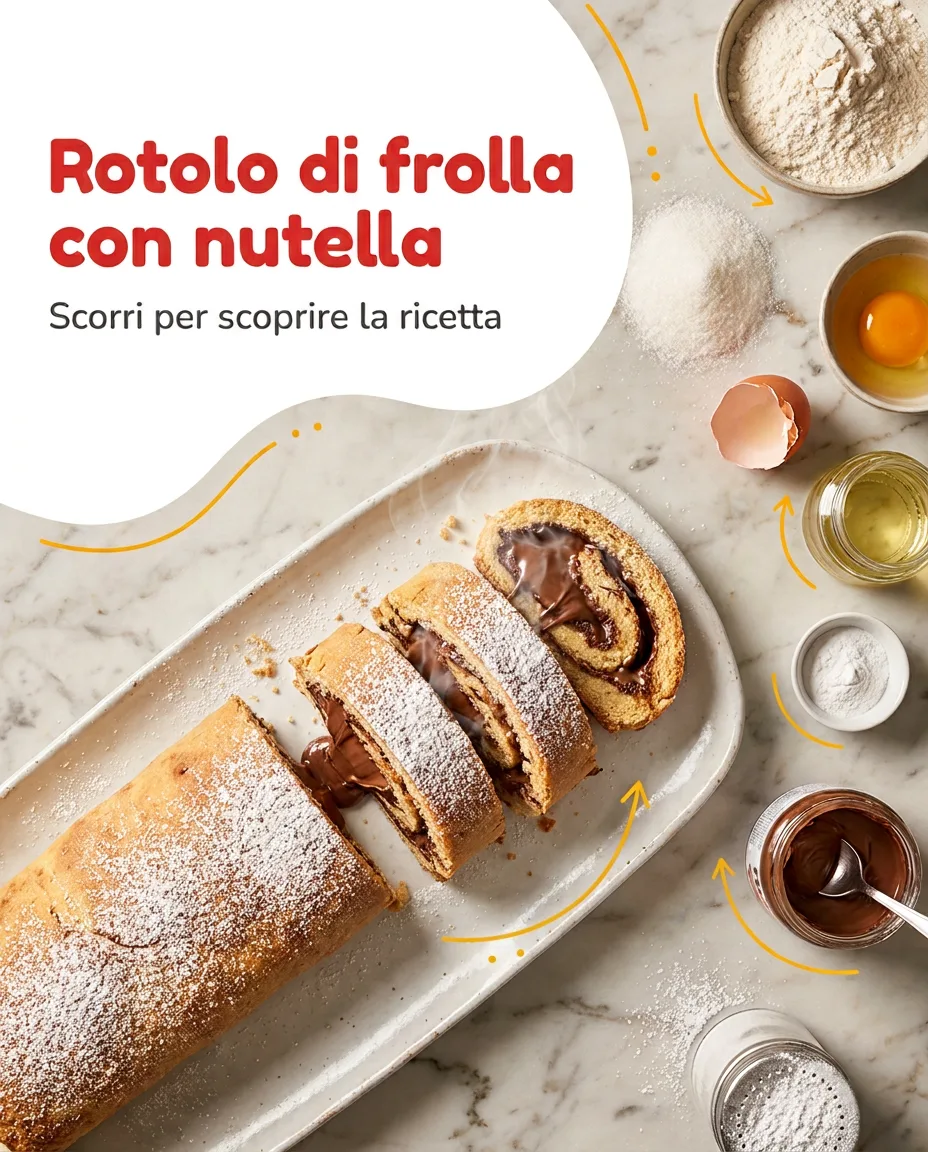 Rotolo di frolla con nutella