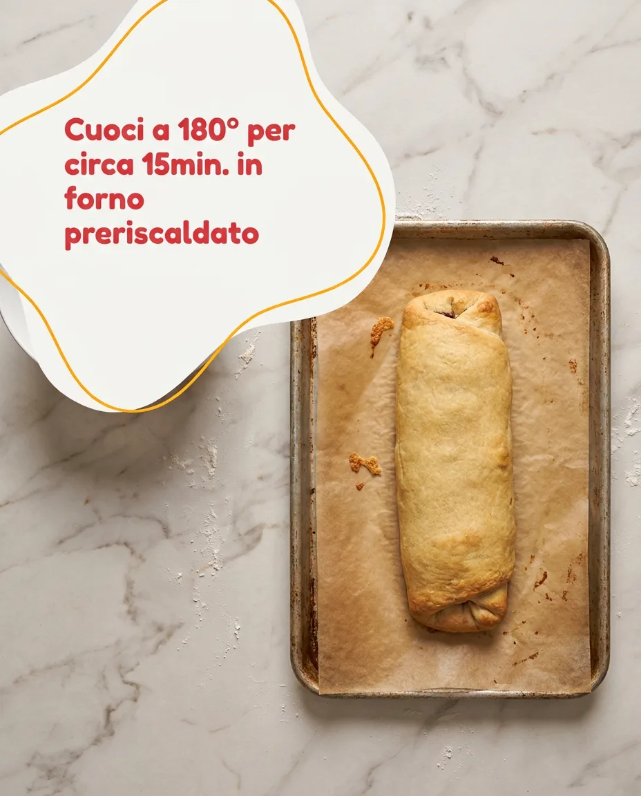 Rotolo di frolla con nutella fase 6