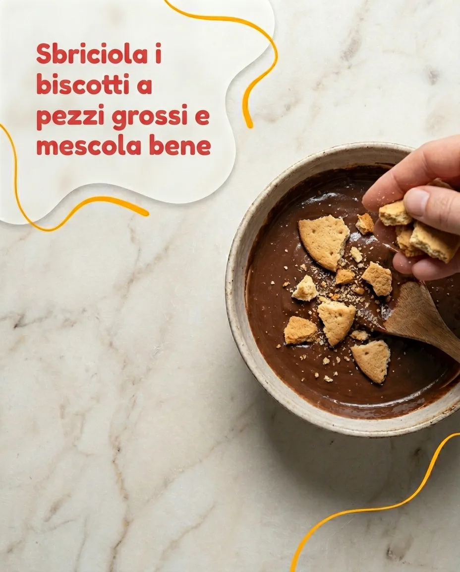 Salame al cioccolato senza uova fase 6