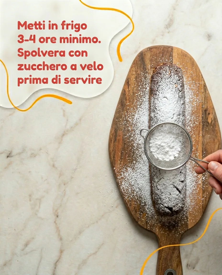 Salame al cioccolato senza uova fase 8