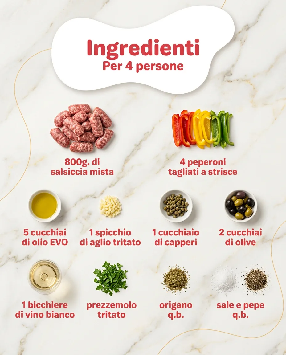 Salsiccia mista con peperoni fase 2