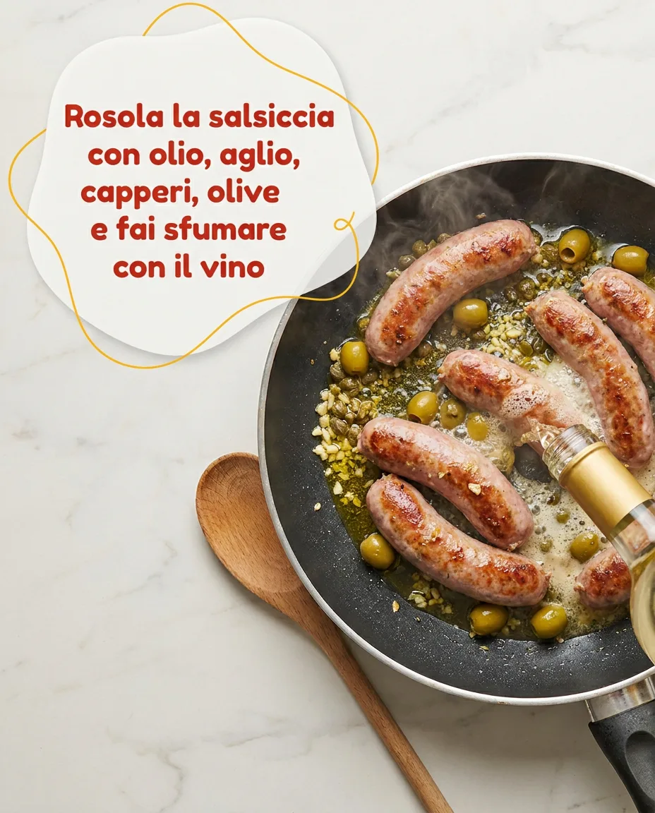 Salsiccia mista con peperoni fase 3