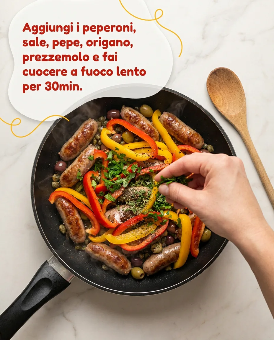 Salsiccia mista con peperoni fase 4