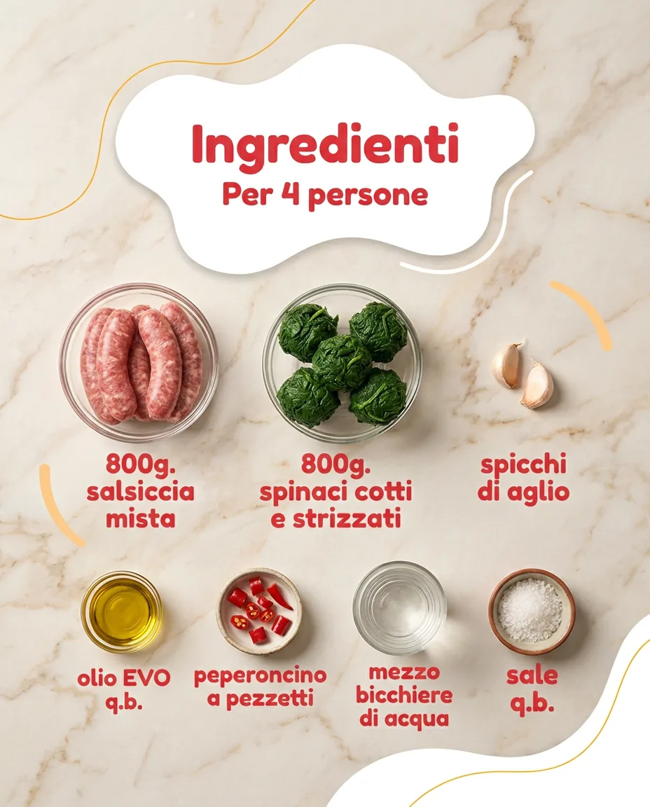 Salsiccia con spinaci fase 2