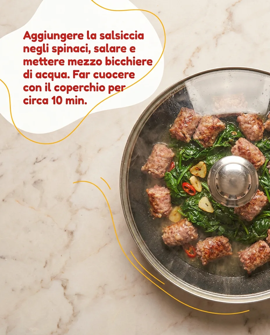 Salsiccia con spinaci fase 5
