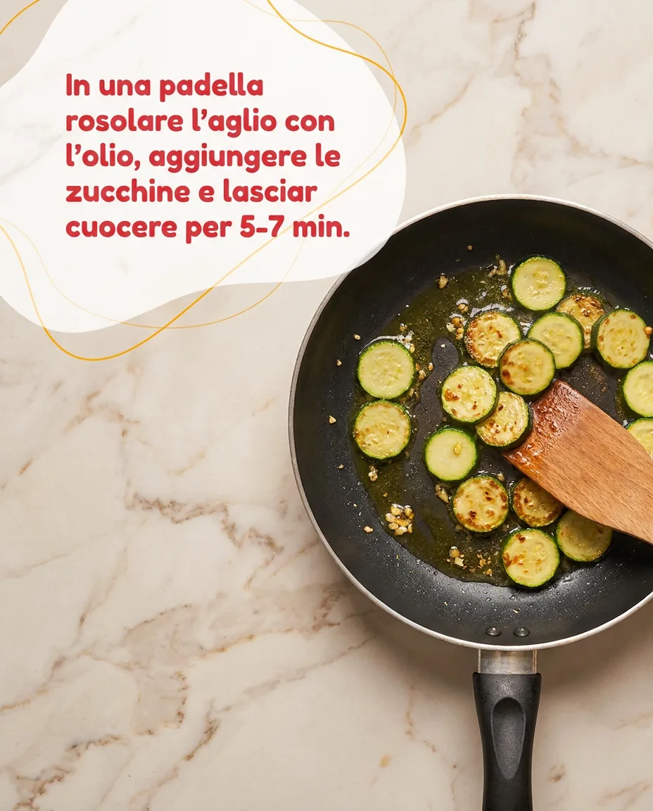 Tagliatelle paglia e fieno con zucchine e gamberetti fase 3