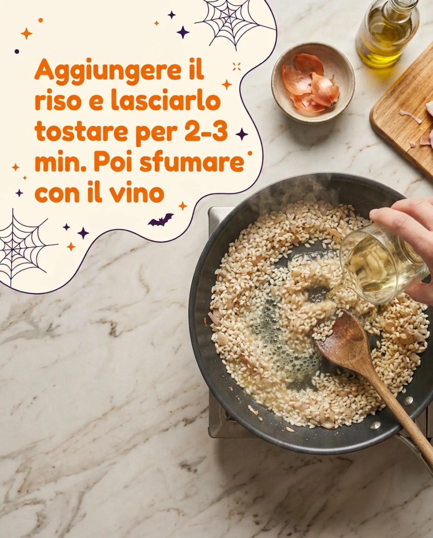 Risotto allo zafferano con mortadella fase 3