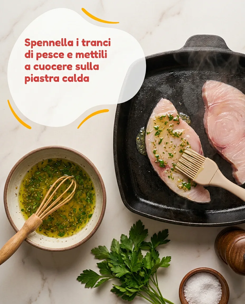 Pesce spada alla piastra fase 4