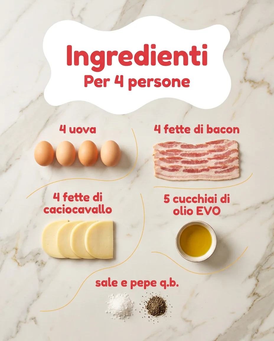 Uova con bacon e caciocavallo fase 2