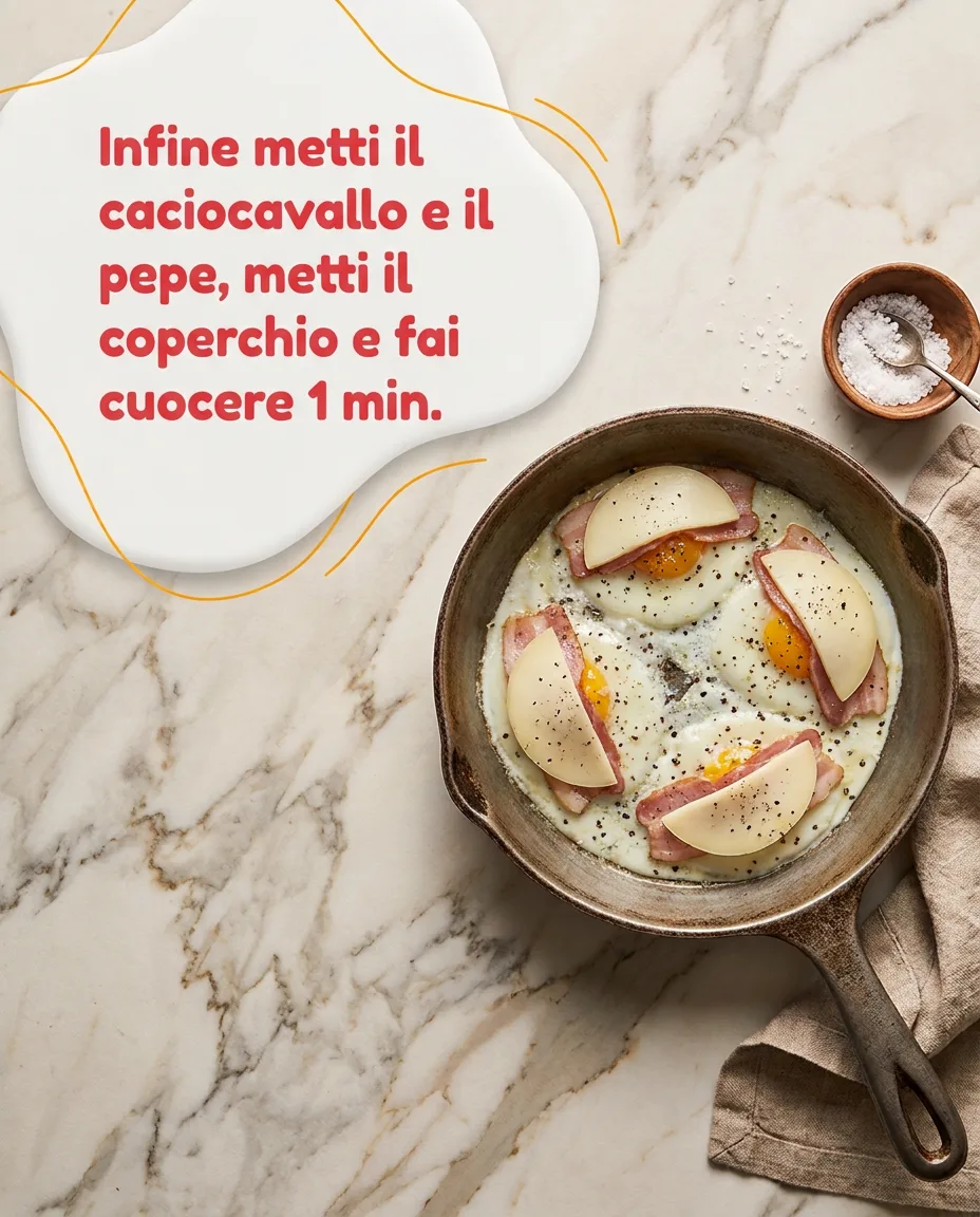 Uova con bacon e caciocavallo fase 5