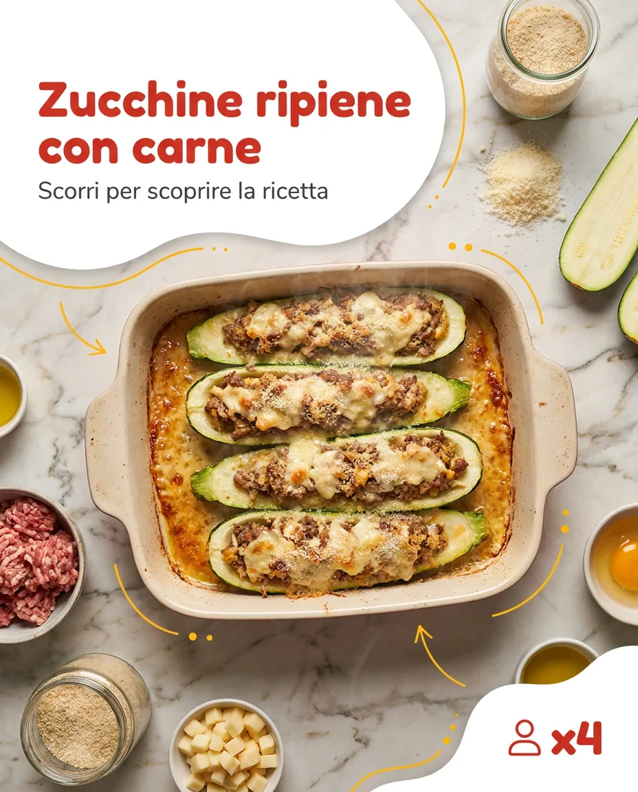 Zucchine ripiene con carne