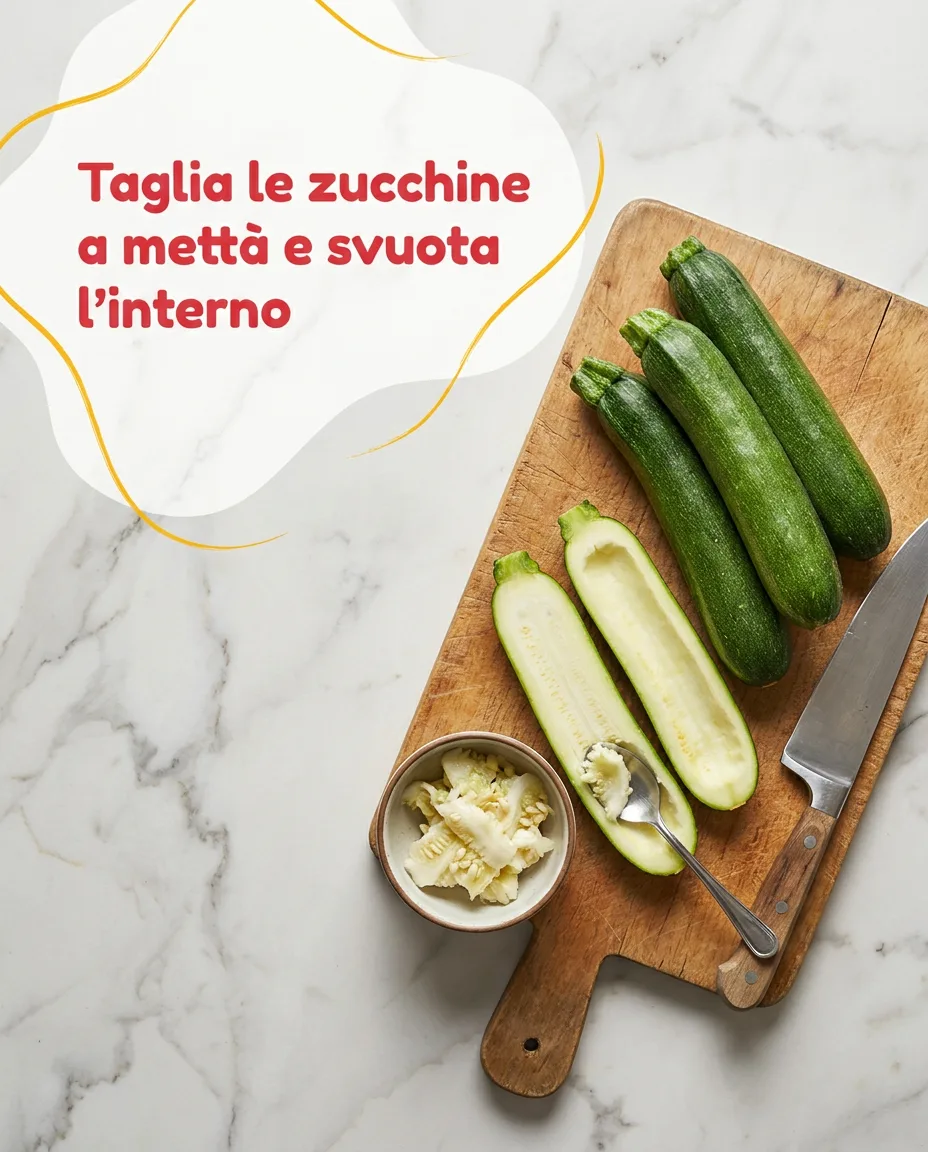 Zucchine ripiene con carne fase 3