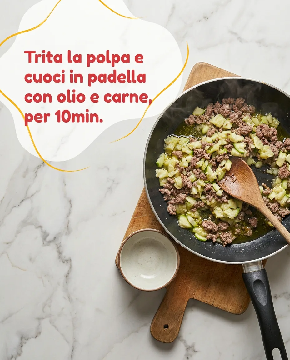 Zucchine ripiene con carne fase 4